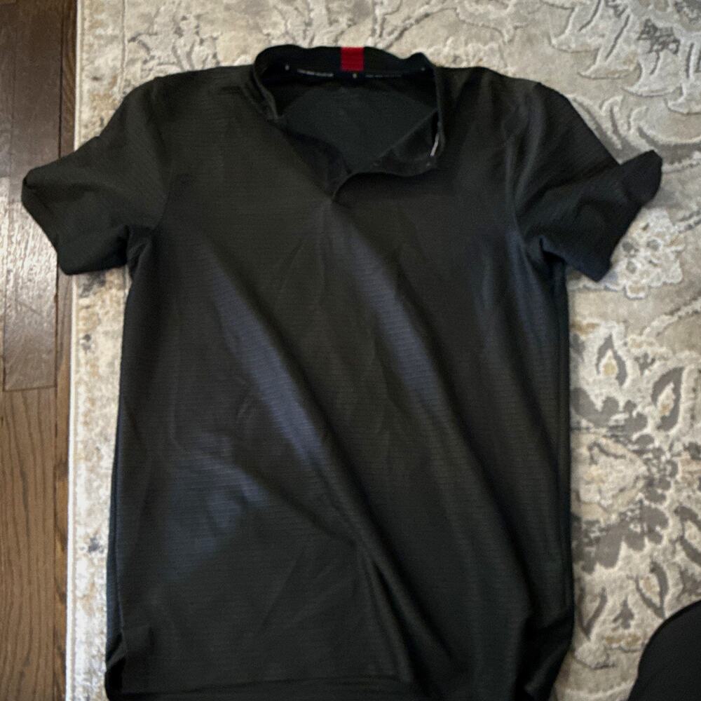 Nike Tiger Woods Dri-FIT Men's Black Striped Slim Fit Polo Shirt Size Small